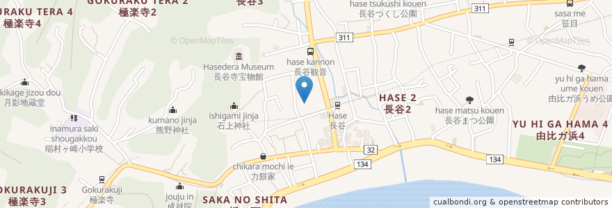 Mapa de ubicacion de Watabe en 日本, 神奈川縣, 镰仓.