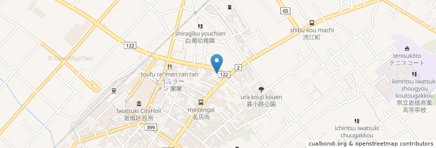 Mapa de ubicacion de 本町中央自治会館 en Japonya, 埼玉県, さいたま市, 岩槻区.