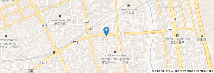 Mapa de ubicacion de かしの木亭 en 日本, 静岡県, 静岡市, 清水区.
