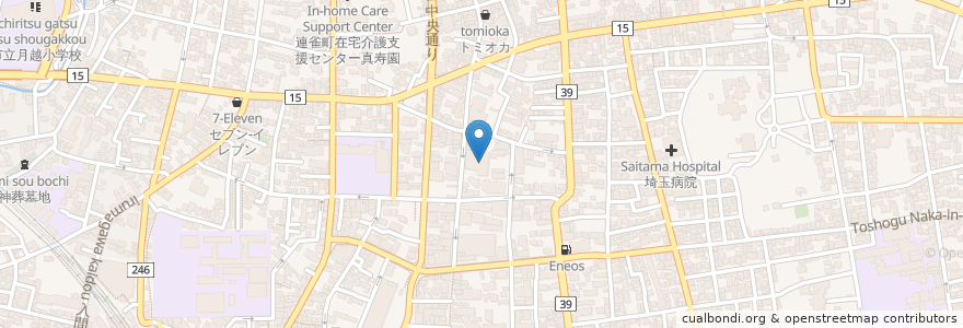 Mapa de ubicacion de ホテル三光;川越湯遊ランド（Ｐ無） en 日本, 埼玉県, 川越市.