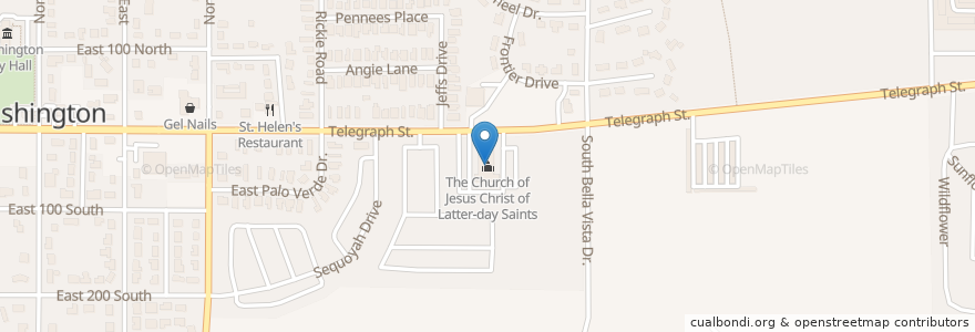 Mapa de ubicacion de The Church of Jesus Christ of Latter-day Saints en United States, Utah, Washington County, Washington.