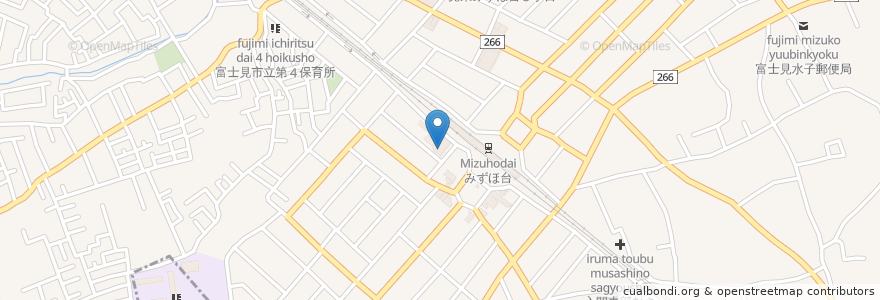 Mapa de ubicacion de 二股温泉;岩盤房きらく en Jepun, 埼玉県, 富士見市.