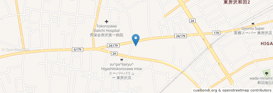 Mapa de ubicacion de 湯の森所沢（立駐だけ） en اليابان, 埼玉県, 所沢市.