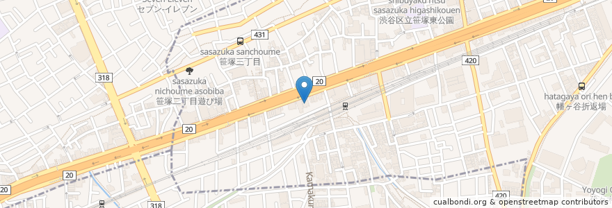 Mapa de ubicacion de 天空のアジト;マルシンスパ en Japan, 東京都, 渋谷区.