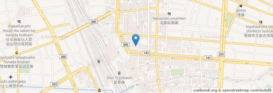 Mapa de ubicacion de 豊橋信用金庫 en Giappone, Prefettura Di Aichi, Toyohashi.