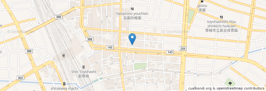 Mapa de ubicacion de 小林眼科 en Japan, Präfektur Aichi, 豊橋市.