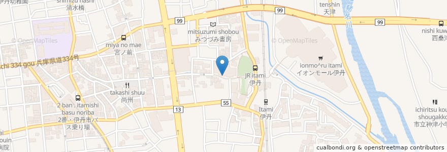 Mapa de ubicacion de café TōKU en اليابان, 兵庫県, 伊丹市.