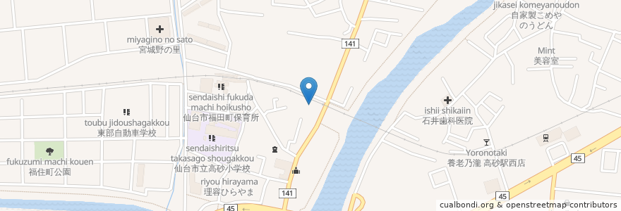 Mapa de ubicacion de 優美館 en Япония, Мияги, 仙台市, 宮城野区.