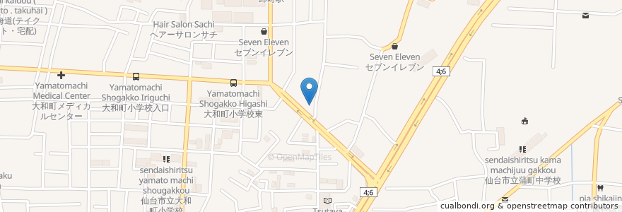 Mapa de ubicacion de とっとめしや en Япония, Мияги, 仙台市, 若林区.