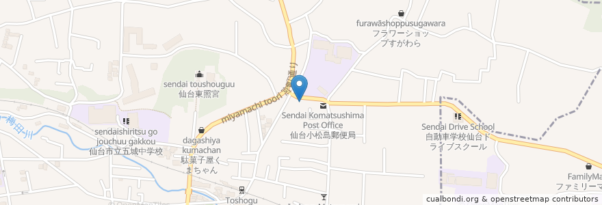 Mapa de ubicacion de スナックくろ en Japonya, 宮城県, 仙台市, 青葉区.