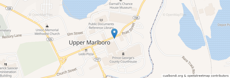 Mapa de ubicacion de Olde Towne Inne en Estados Unidos De América, Maryland, Prince George's County, Greater Upper Marlboro, Upper Marlboro.