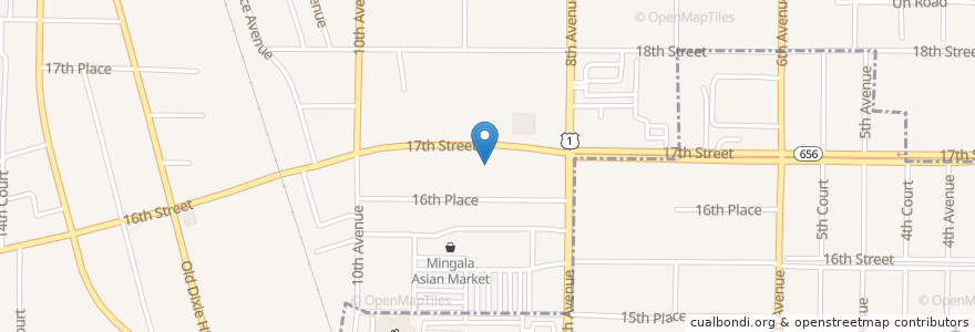 Mapa de ubicacion de Dagwood's Deli & Sub Shop en Vereinigte Staaten Von Amerika, Florida, Indian River County, Vero Beach.