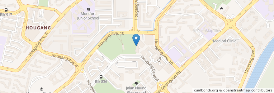 Mapa de ubicacion de Hougang MRT Letter box (Pos) en Singapura, Northeast.