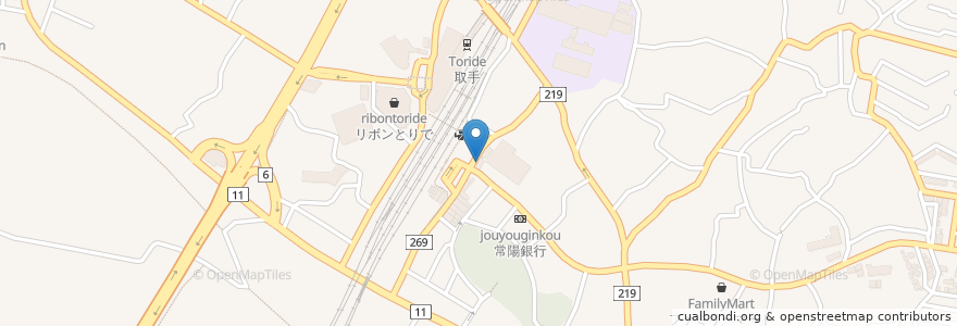 Mapa de ubicacion de ハリオン en Japón, Prefectura De Ibaraki, 取手市.