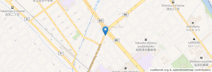 Mapa de ubicacion de 福芳亭 en 日本, 福岡県, 福岡市, 南区.