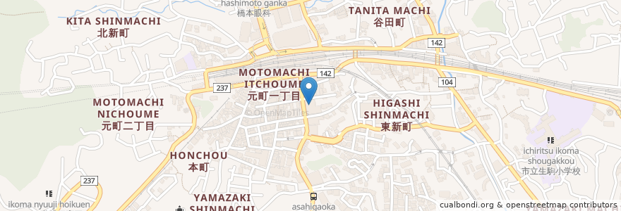Mapa de ubicacion de コミュニティセンター en Japão, 奈良県, 生駒市.