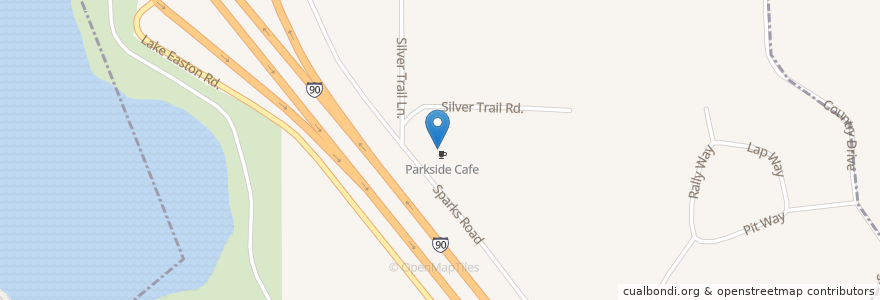 Mapa de ubicacion de Turtle Lounge en アメリカ合衆国, ワシントン州, Kittitas County, Easton.