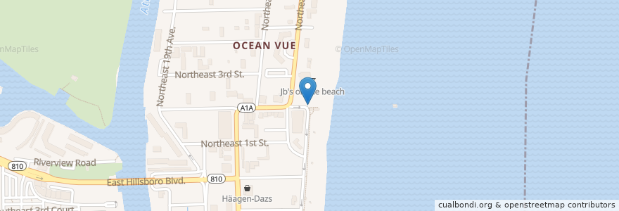 Mapa de ubicacion de Deerfield Beach Cafe en Estados Unidos Da América, Flórida, Broward County, Deerfield Beach.