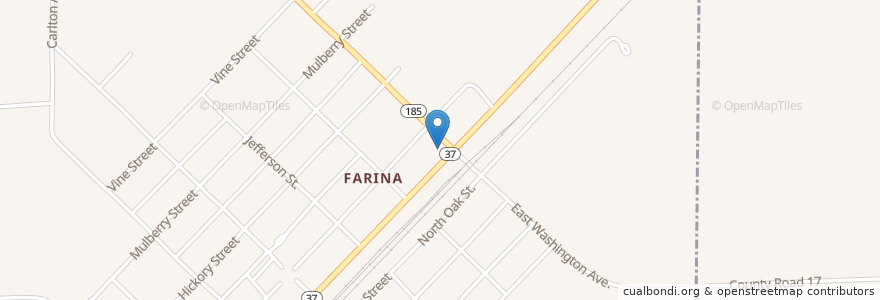 Mapa de ubicacion de Katie's Corner en United States, Illinois, Farina, Fayette County.