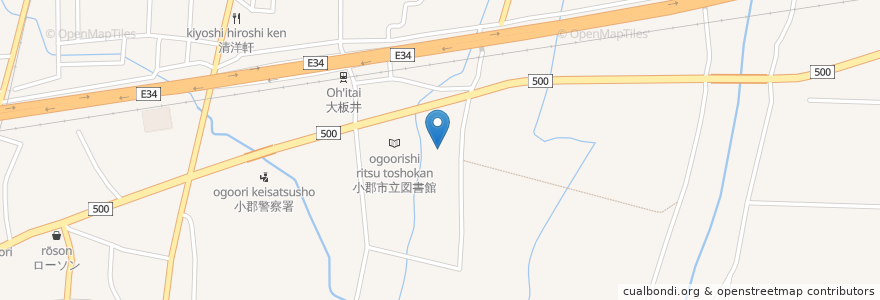 Mapa de ubicacion de 小郡市生涯学習センター en 日本, 福岡県, 小郡市.
