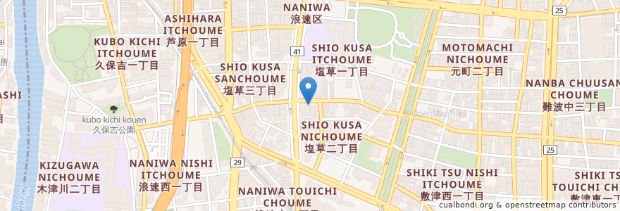 Mapa de ubicacion de 喫茶 軽食 定食 チャオ en 日本, 大阪府, 大阪市, 浪速区.