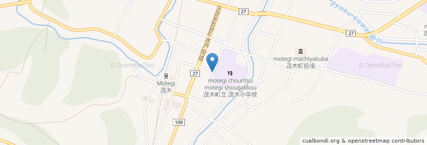 Mapa de ubicacion de 青麻神社 en 日本, 栃木県, 芳賀郡, 茂木町.
