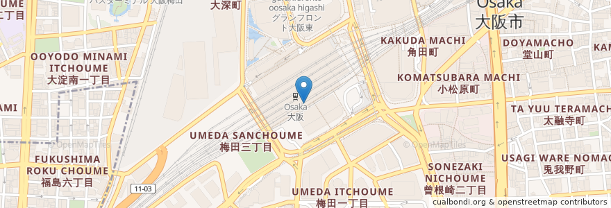 Mapa de ubicacion de マツモトキヨシ en 일본, 오사카부, 오사카, 기타구.