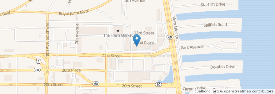 Mapa de ubicacion de Kelly's Irish Pub en 美利坚合众国/美利堅合眾國, 佛罗里达州/佛羅里達州, Indian River County, Vero Beach.