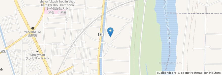 Mapa de ubicacion de 市助稲荷神社 en 日本, 埼玉県, 三郷市.