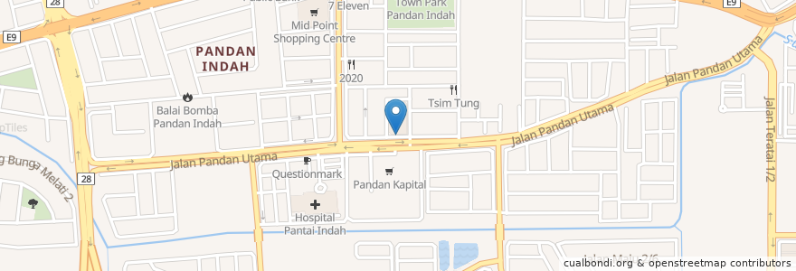 Mapa de ubicacion de Maybank en Malaysia, Selangor, Majlis Perbandaran Ampang Jaya.
