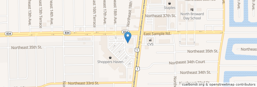 Mapa de ubicacion de Walgreens en Соединённые Штаты Америки, Флорида, Broward County, Pompano Beach.
