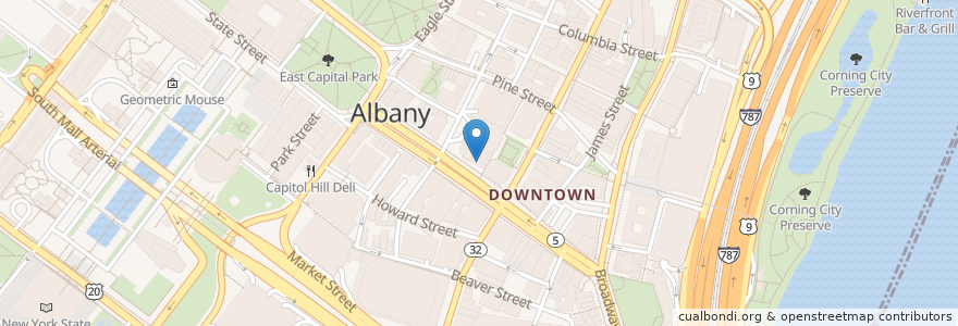 Mapa de ubicacion de Hertz en ایالات متحده آمریکا, New York, Albany County, Albany.