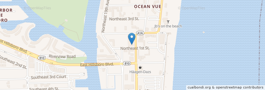 Mapa de ubicacion de Kilwin’s en アメリカ合衆国, フロリダ州, Broward County, Deerfield Beach.