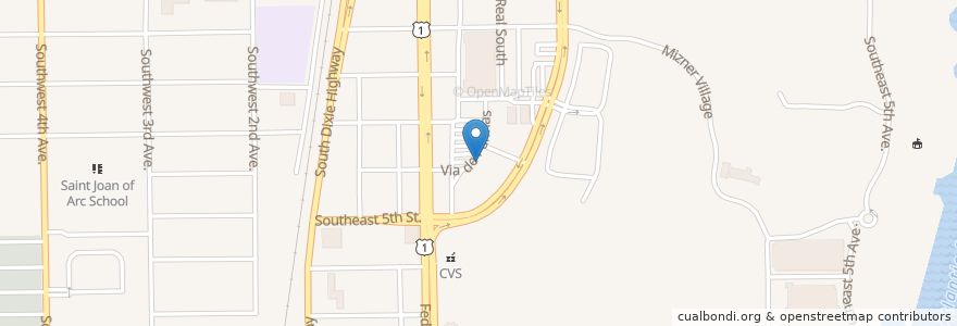 Mapa de ubicacion de Saquella Cafe en 미국, 플로리다주, Palm Beach County, Boca Raton.