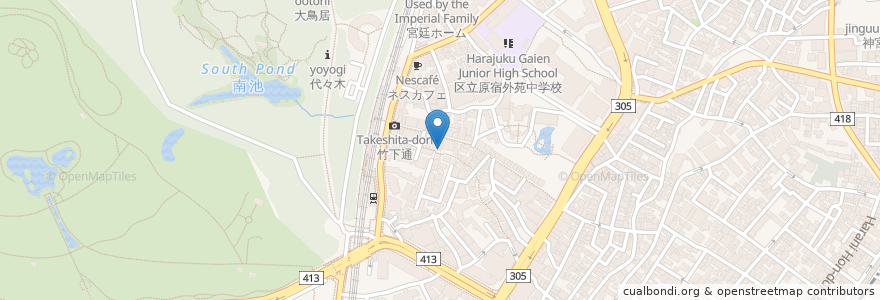 Mapa de ubicacion de ラ・ブーレット en 日本, 东京都/東京都, 渋谷区.