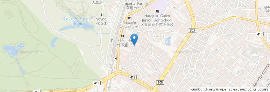 Mapa de ubicacion de デプラ ポール ショコラティエ en Japan, Tokio, 渋谷区.