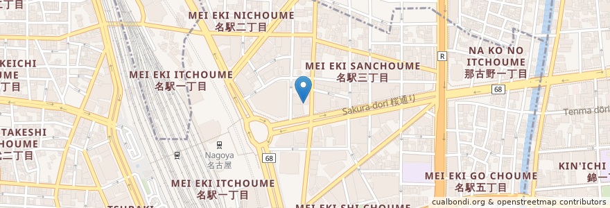 Mapa de ubicacion de 中華！ en Japon, Préfecture D'Aichi, 名古屋市, 中村区.