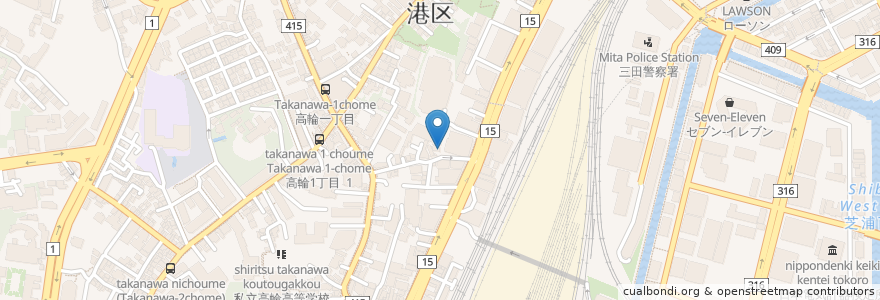 Mapa de ubicacion de 杏里会歯科 en Japão, Tóquio, 港区.