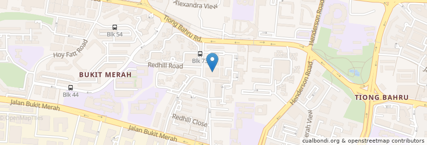 Mapa de ubicacion de Redhill Food Centre en Singapour, Central.