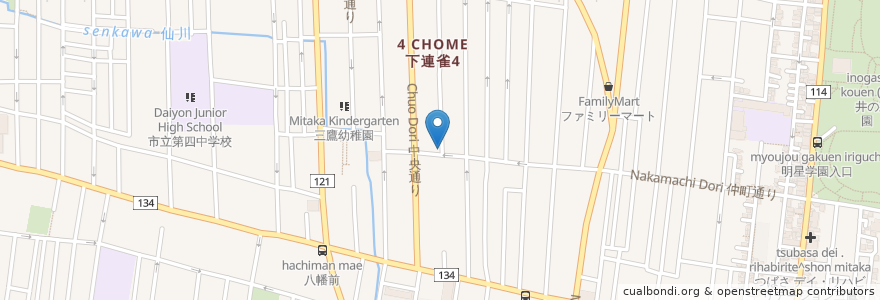Mapa de ubicacion de 一圓ラーメン en ژاپن, 東京都, 三鷹市.