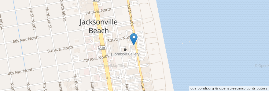 Mapa de ubicacion de Lynch's Irish Pub en Amerika Birleşik Devletleri, Florida, Duval County, Jacksonville Beach.