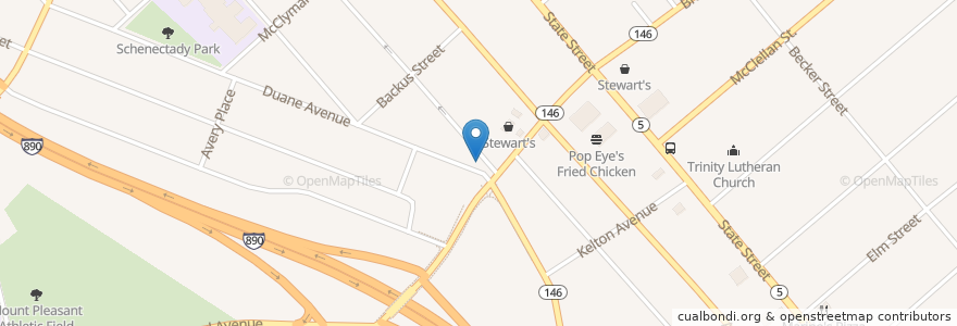 Mapa de ubicacion de Brandywine Diner en Amerika Syarikat, New York, Schenectady County, Schenectady.