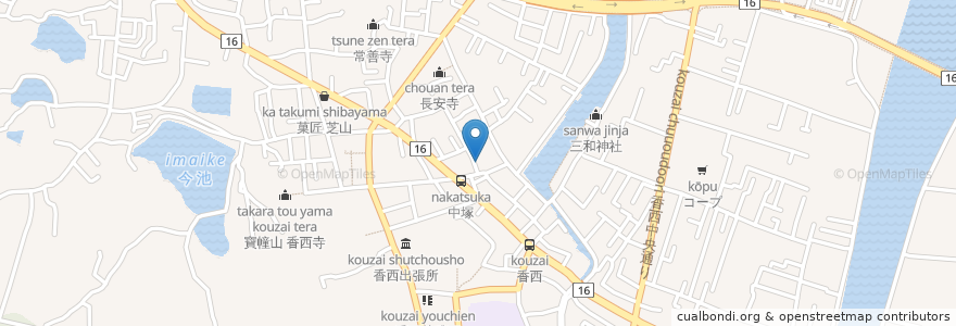 Mapa de ubicacion de 中須賀恵比須神社 en Япония, Кагава, 高松市.