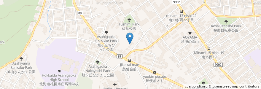 Mapa de ubicacion de あいすの家 en Japan, Hokkaido Prefecture, Ishikari Subprefecture, Sapporo, Chuo.