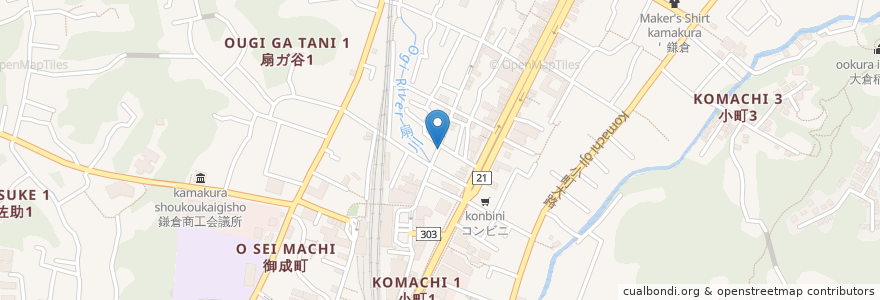 Mapa de ubicacion de みにこむ 珈琲郷 en Jepun, 神奈川県, 鎌倉市.