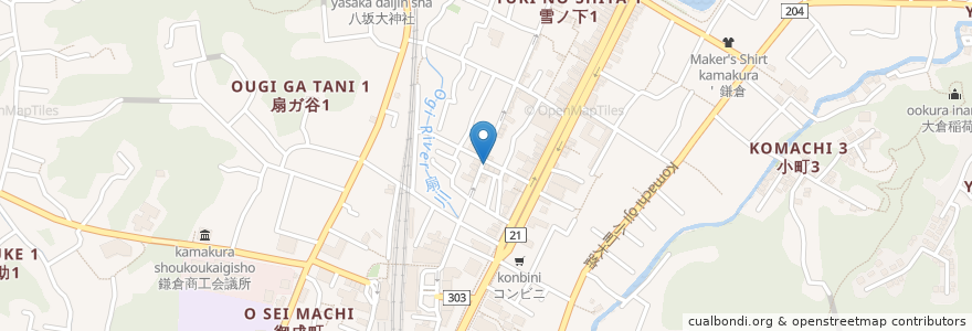 Mapa de ubicacion de cacao en اليابان, كاناغاوا, 鎌倉市.