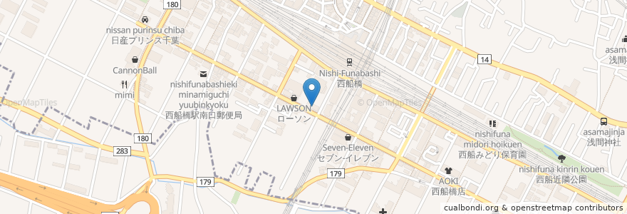 Mapa de ubicacion de くすりの福太郎 en ژاپن, 千葉県, 船橋市.