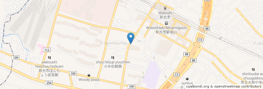 Mapa de ubicacion de 新倉うどん ひろとみ en Japón, Prefectura De Saitama, 和光市.