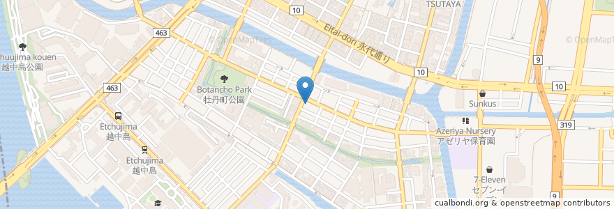 Mapa de ubicacion de 原澤歯科 en Giappone, Tokyo, 江東区.