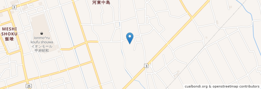 Mapa de ubicacion de 仏乗寺 en 일본, 야마나시현, 中巨摩郡, 昭和町.
